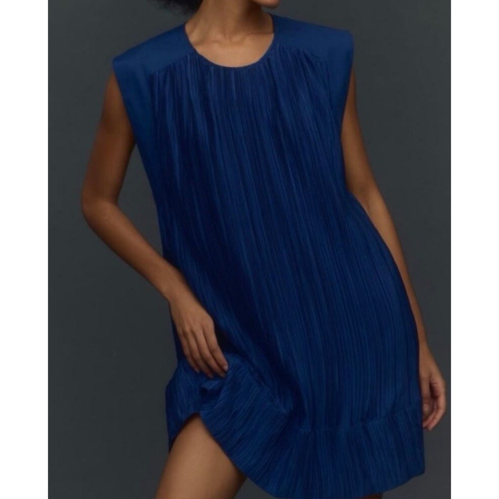 Anthropologie Blue Mini Dress